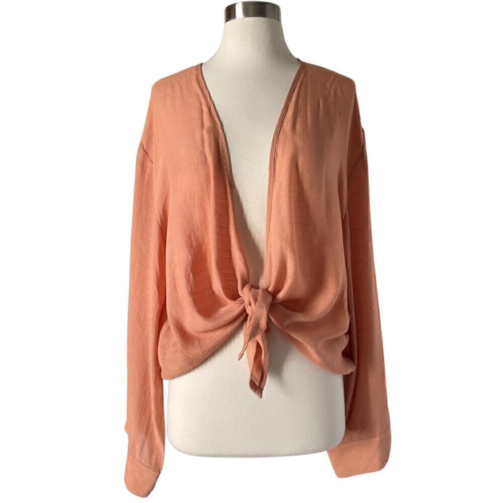 Monday Swimwear Tahiti Tie Top Sand Nude Size M Resort Blouse Vacation - Picture 2 of 7